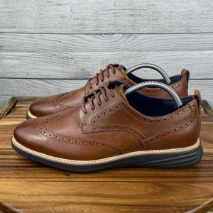 Cole Haan Mens Grand Evolution Shortwing Oxfords British Tan Java C26385  Size 10